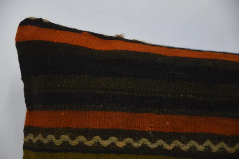 Pillow, Boho Pillow, Vintage Kilim Pillow Pillow, Handmade Kilim Cushion, Ethnical Kilim Rug Pillow, Neutral Pillow Cover, 12x48 Orange Pillow Sham - 2