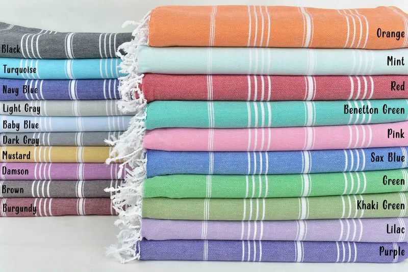 Bath towel, 70x40 Cotton Striped Towel, Turkish Towel Personalized, Maid Of Honor Gift, Personalized Bridesmaid Gift, Monogrammed Beach Towel - 1