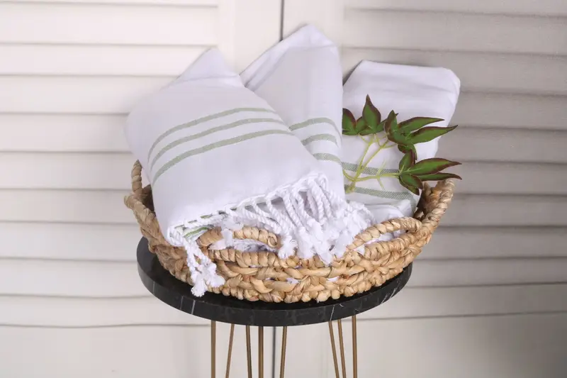 Toalla de cocina Monogram, regalo de dama de honor, toalla de cocina personalizada, regalo de bodas, ideas de regalo de mejor amigo, toalla a rayas de algodón de 40x20, toalla de verano - 5