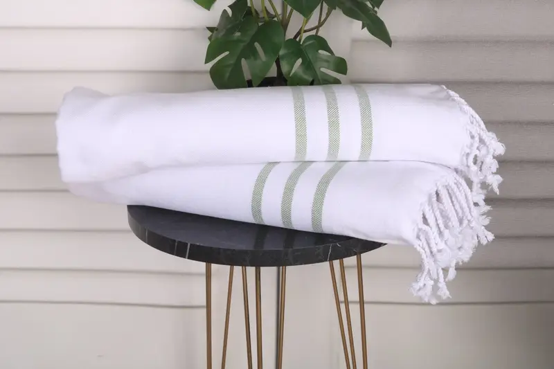 Toalla de cocina Monogram, regalo de dama de honor, toalla de cocina personalizada, regalo de bodas, ideas de regalo de mejor amigo, toalla a rayas de algodón de 40x20, toalla de verano - 3