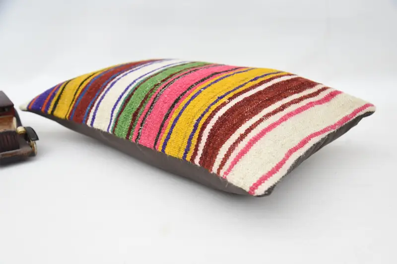 Tribal Cushion Cover, Cushion Case, Pillow for Sofa, Vintage Kilim Throw Pillow, Customized Pillow Sham, 12x20 Yellow Pillow, Vintage Pillow - 6