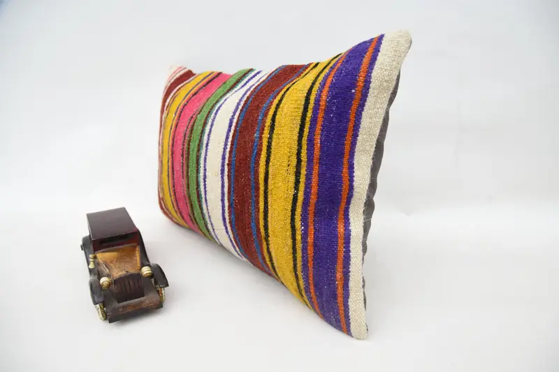 Tribal Cushion Cover, Cushion Case, Pillow for Sofa, Vintage Kilim Throw Pillow, Customized Pillow Sham, 12x20 Yellow Pillow, Vintage Pillow - 3