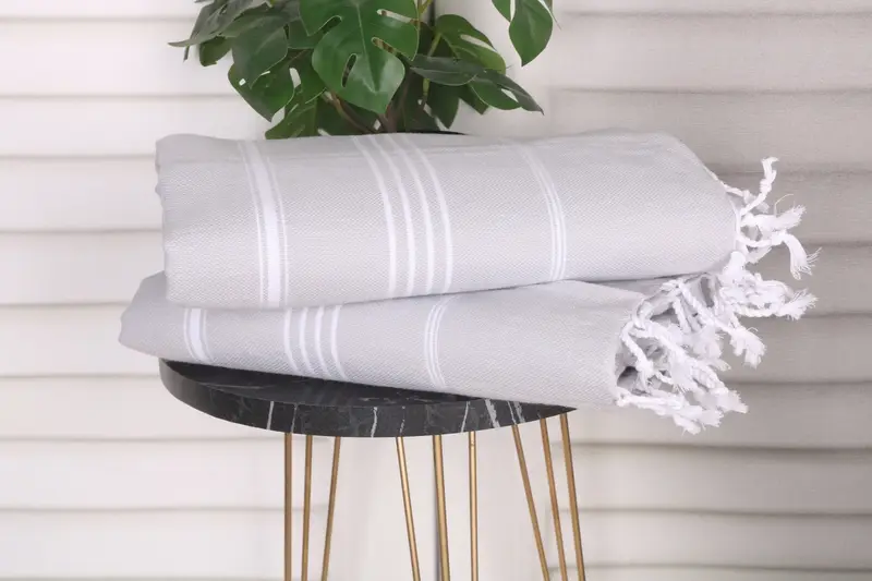 Personalized Beach Towel Organic Turkish Cotton Beige, 70x40 Inches