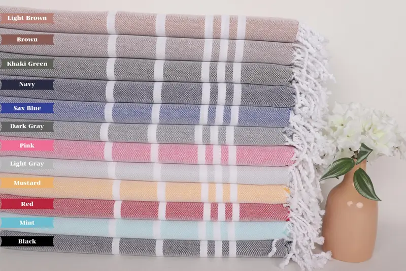 70x40 Cotton Striped Towel, Custom Beach Towel, Bridesmaid Gifts Personalized, Organic Turkish towel, Pool Towels, Turkish bath towel, Gym Towel - 1