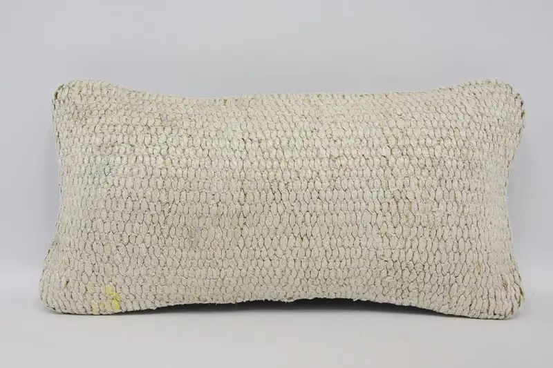 Ethnical Kilim Rug Pillow, Handmade Pillow Sham, Car Pillow Case, Pillow, Yoga Pillow Case, Boho Pillow, 8x16 Beige Pillow Cover, Turkish Pillow - 1