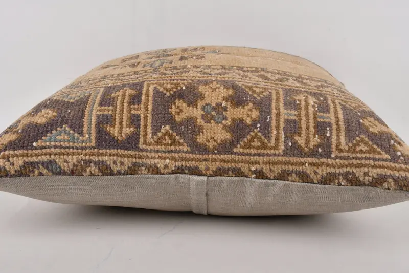 Pillow Case, Sustainable Pillow, Vintage Kilim Throw Pillow, Throw Kilim Pillow, Home Decor Pillow, 24x24 Brown Pillow Cover - 5