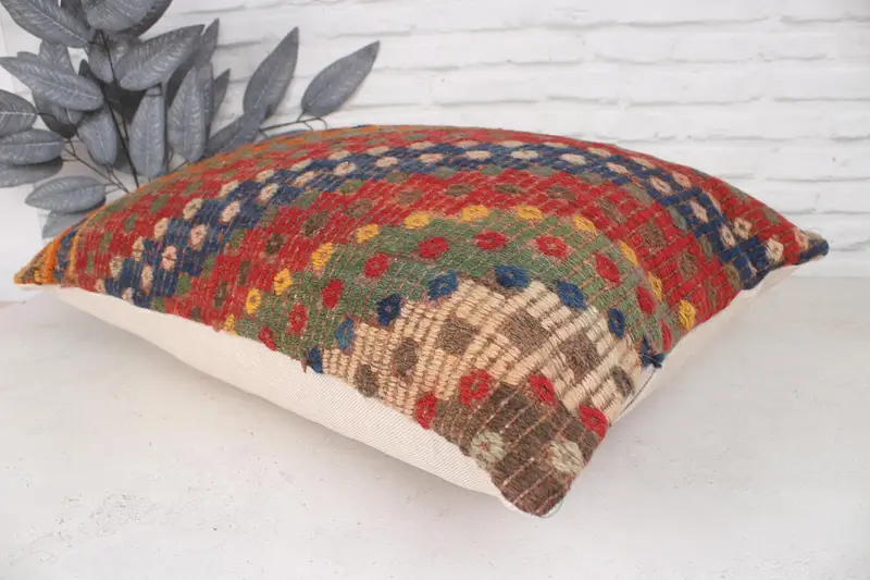 Vintage Kilim Pillow, 20x28 Red Cushion Cover, Pillow Cover, Gift Pillow, Lounge Throw Pillow Sham, Kilim Pillow, Decorative Bolster Cushion Case - 6
