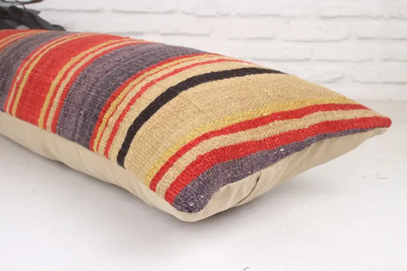 12x36 Red Pillow, Pillow, Shabby Chic Cushion, Interior Designer Pillow, Kilim Pillow, Turkish Pillow, Living Room Throw Cushion Case - 6