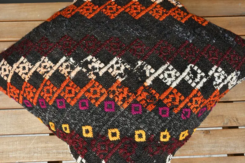 Pillow, Kilim Pillow, Aztec Cushion Cover, Shabby Chic Cushion Case, Boho Pillow, 18x18 Brown Pillow Case, Home Decor Pillow - 4