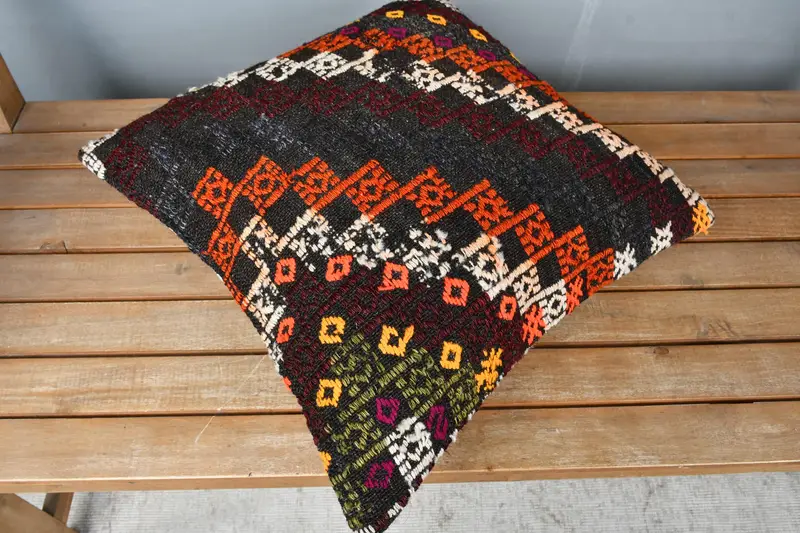 Pillow, Kilim Pillow, Aztec Cushion Cover, Shabby Chic Cushion Case, Boho Pillow, 18x18 Brown Pillow Case, Home Decor Pillow - 2