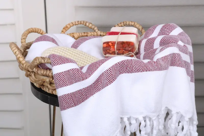 Monogram Turkish Towel, Wedding Gift Ideas, Personalized Turkish Towel, 70x40 Cotton Herringbone Towel, Bachelorette Party Gifts Bridesmaids - 2