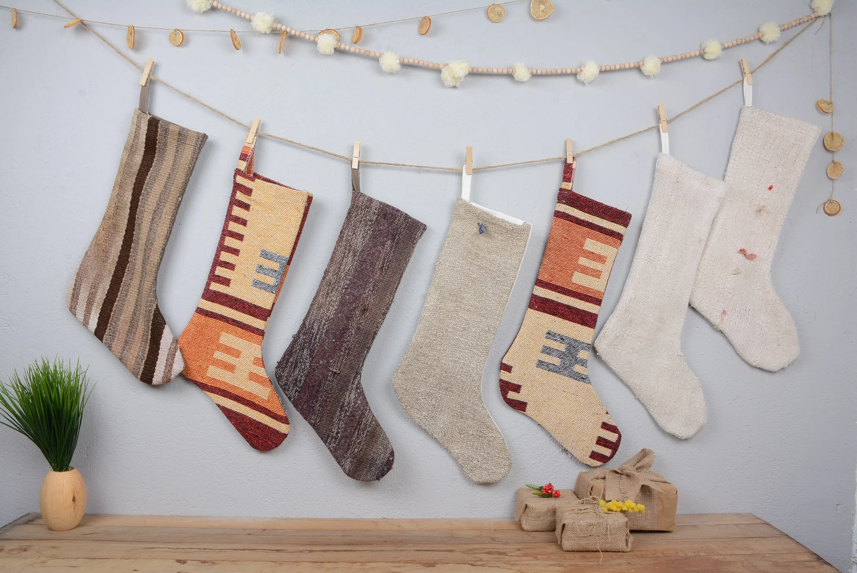 Media personalizada de adornos navideños, media navideña de lujo de 8 pulgadas - 1