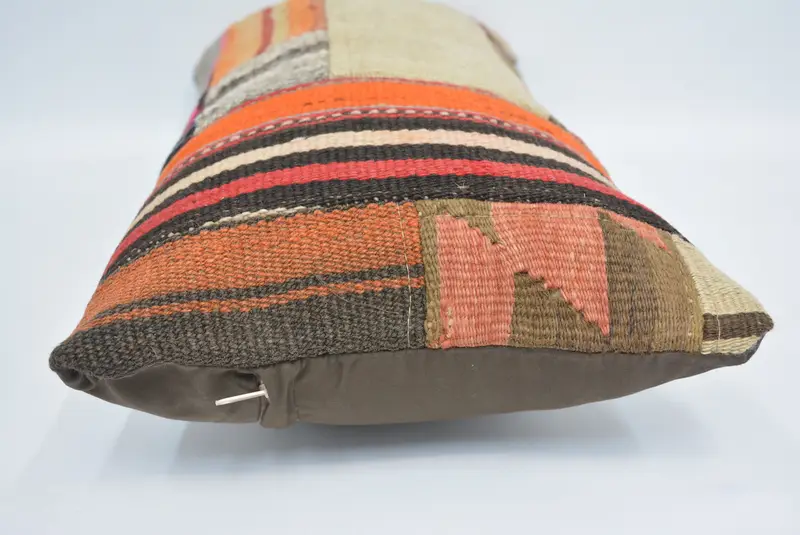 12x24 Beige Pillow, Kilim Pillow, Pillow for Couch, Cushion Case, Knitted Pillow Cover, Vintage Kilim Throw Pillow, Ethnic Throw Pillow Case - 5