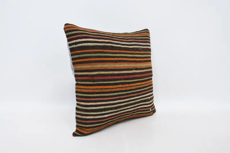 Vintage Pillow, Pillow, Turkish Pillow, Lounge Throw Pillow Case, Anatolian Pillow, Gift Pillow, Cozy Throw Cushion, 18x18 Brown Cushion Cover - 3