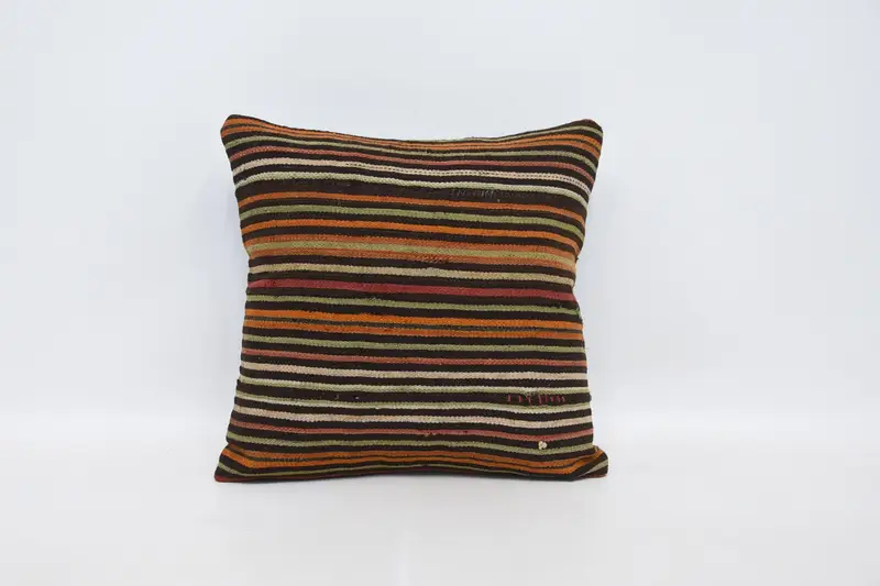 Vintage Pillow, Pillow, Turkish Pillow, Lounge Throw Pillow Case, Anatolian Pillow, Gift Pillow, Cozy Throw Cushion, 18x18 Brown Cushion Cover - 1