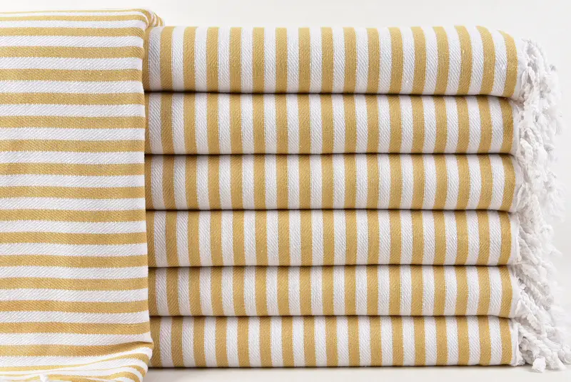 Best Friend Gift, Decorative Blanket, Bachelorette Party Favors, Custom Wedding Gifts, 104x76 Cotton Striped Towel, Monogram Beach Blanket - 1