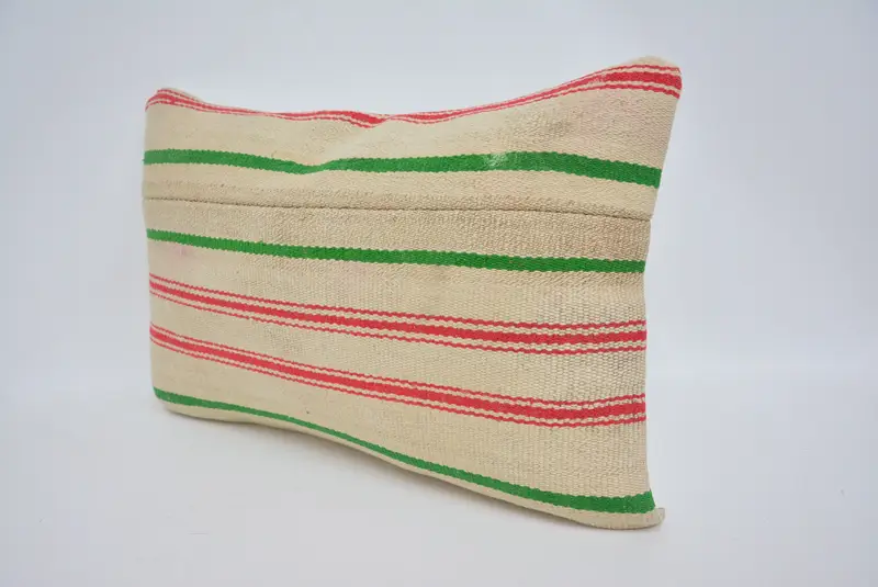 Throw Kilim Pillow, Kilim Pillow Cover, Crochet Pattern Pillow Case, Cushion Cover, 16x24 Beige Pillow Cover, Kilim Cushion Sham - 4