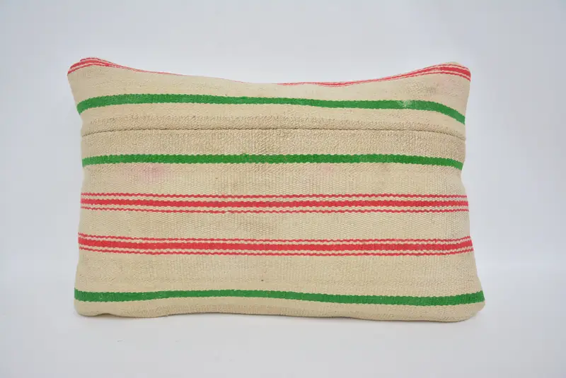 Throw Kilim Pillow, Kilim Pillow Cover, Crochet Pattern Pillow Case, Cushion Cover, 16x24 Beige Pillow Cover, Kilim Cushion Sham - 1