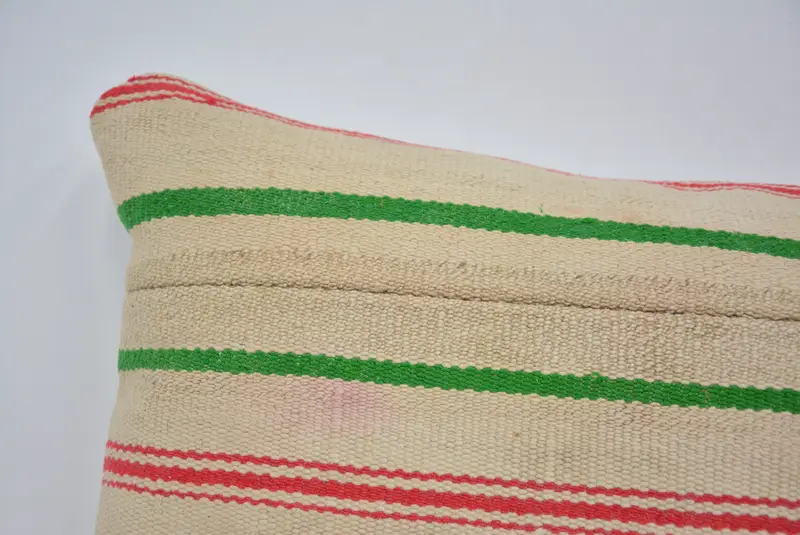 Throw Kilim Pillow, Kilim Pillow Cover, Crochet Pattern Pillow Case, Cushion Cover, 16x24 Beige Pillow Cover, Kilim Cushion Sham - 2