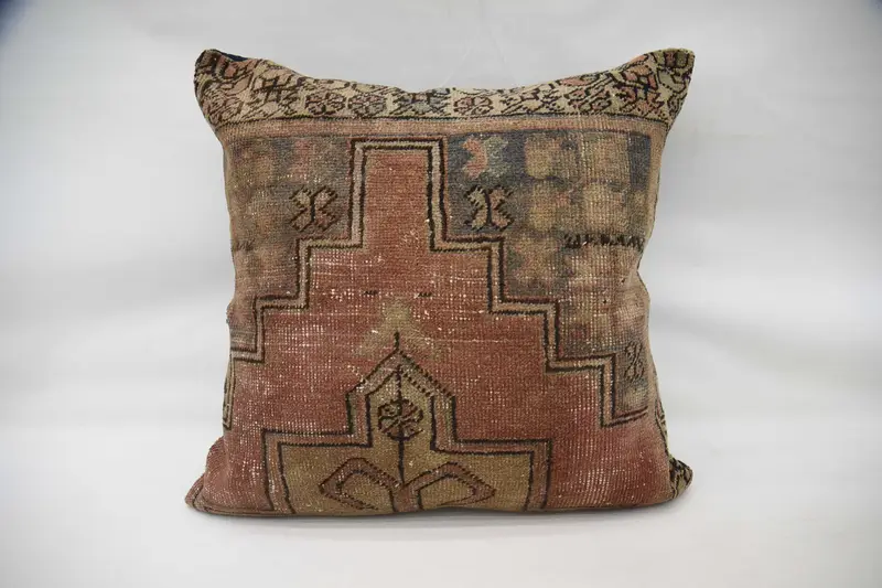 Kilim Pillow, 32x32 Brown Pillow Sham, Handmade Kilim Cushion, Toss Pillow Case, Turkish Pillow, Cushion Case, Turkish Corner Cushion Cover - 4