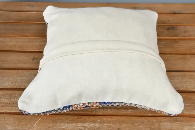 Handmade Kilim Cushion, Interior Designer Pillow, 12x12 Orange Pillow, Vintage Kilim Throw Pillow, Cushion, Kilim Rug Cushion Case - 6