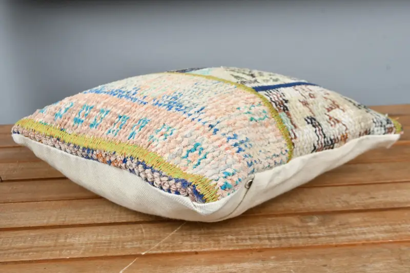 Handmade Kilim Cushion, Interior Designer Pillow, 12x12 Orange Pillow, Vintage Kilim Throw Pillow, Cushion, Kilim Rug Cushion Case - 3