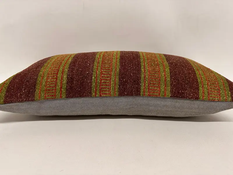 Boho Pillow Sham Cover, Kilim Pillow Cover, Meditation Pillow Sham, Pillow Case, 12x24 Yellow Pillow Case, Kilim Pillow - 5
