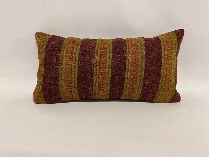 Boho Pillow Sham Cover, Kilim Pillow Cover, Meditation Pillow Sham, Pillow Case, 12x24 Yellow Pillow Case, Kilim Pillow - 1