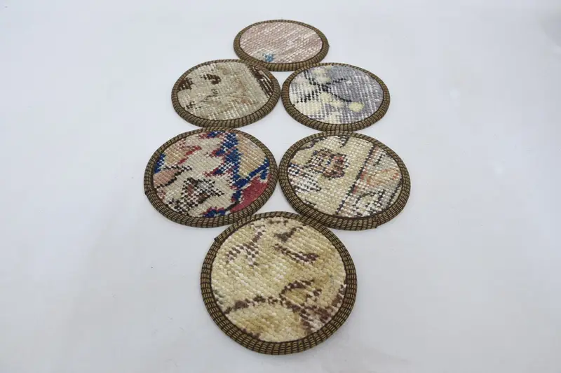 Beige and Bronze Coasters, Durable and Stylish Drink Coasters