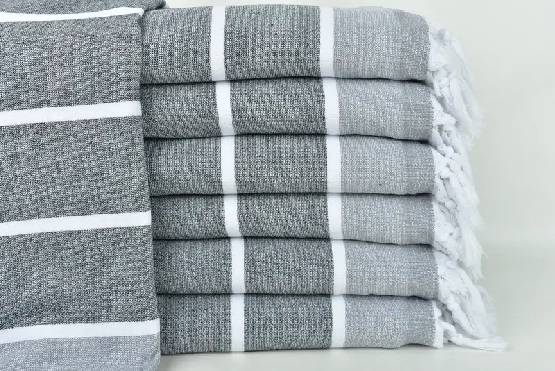 68x40 Cotton Striped Terry Towel, Turkish hand towel, Organic Beach Towel, Hammam towel, Bridal Gifts, Family Gift Basket, Personalized Gifts - 1