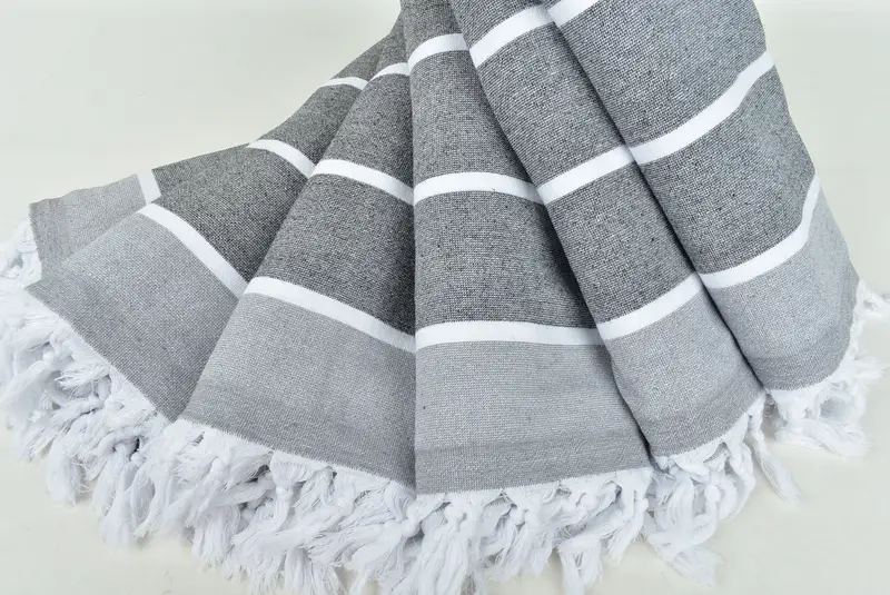 68x40 Cotton Striped Terry Towel, Turkish hand towel, Organic Beach Towel, Hammam towel, Bridal Gifts, Family Gift Basket, Personalized Gifts - 4