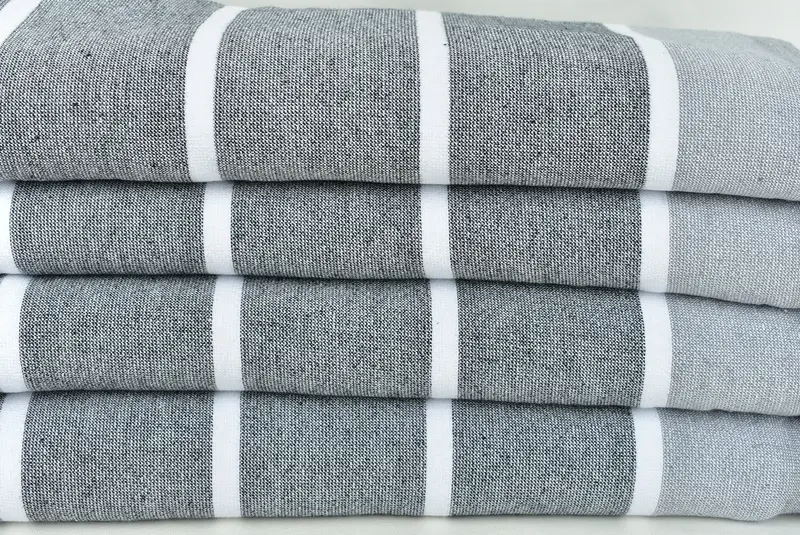 68x40 Cotton Striped Terry Towel, Turkish hand towel, Organic Beach Towel, Hammam towel, Bridal Gifts, Family Gift Basket, Personalized Gifts - 2