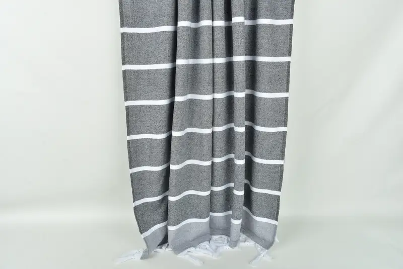 68x40 Cotton Striped Terry Towel, Turkish hand towel, Organic Beach Towel, Hammam towel, Bridal Gifts, Family Gift Basket, Personalized Gifts - 8