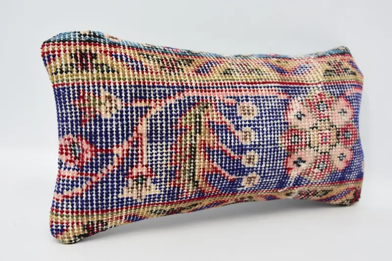 8x16 Blue Pillow Cover, Interior Designer Pillow, Rustic Pillow Sham, Ethnical Kilim Rug Pillow, Cushion Cover, Traditional Cushion, Vintage Pillow - 3