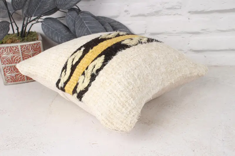 Gift Pillow, Pillow Case, Yoga Pillow Cover, Outdoor Bolster Cushion, 12x12 White Cushion Case, Turkish Kilim Pillow, Vintage Kilim Throw Pillow - 6