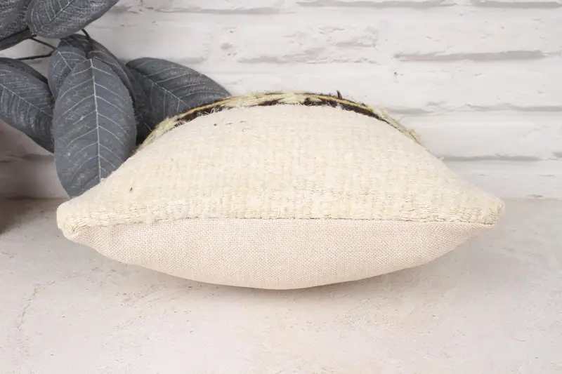 Gift Pillow, Pillow Case, Yoga Pillow Cover, Outdoor Bolster Cushion, 12x12 White Cushion Case, Turkish Kilim Pillow, Vintage Kilim Throw Pillow - 5