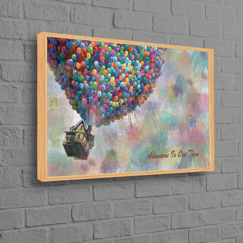 Personalisierte Leinwand: Benutzerdefinierter Movie Up Balloons-Kunstdruck