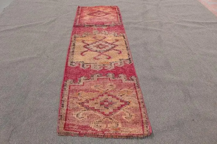 2,6x8,5 ft Teppich, Vintage Türkischer Teppich, Herki Roter Orientalischer Teppich - 1