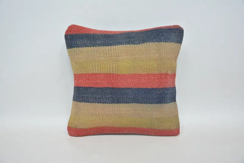 Handmade Kilim Cushion, Comfy Throw Pillow, Cushion Cover, Vintage Kilim Throw Pillow, Home Decor Pillow, 12x12 Red Cushion - 1