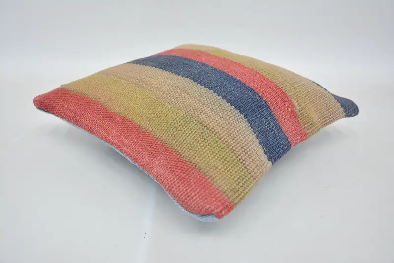 Handmade Kilim Cushion, Comfy Throw Pillow, Cushion Cover, Vintage Kilim Throw Pillow, Home Decor Pillow, 12x12 Red Cushion - 6