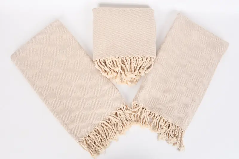 Embroidered Towel, Turkish beach towel, Summer Gift, Turkish Towel Set, Valentines Gift, 74x40 Cotton Diamond Towel, Handmade Turkish hammam towel - 6