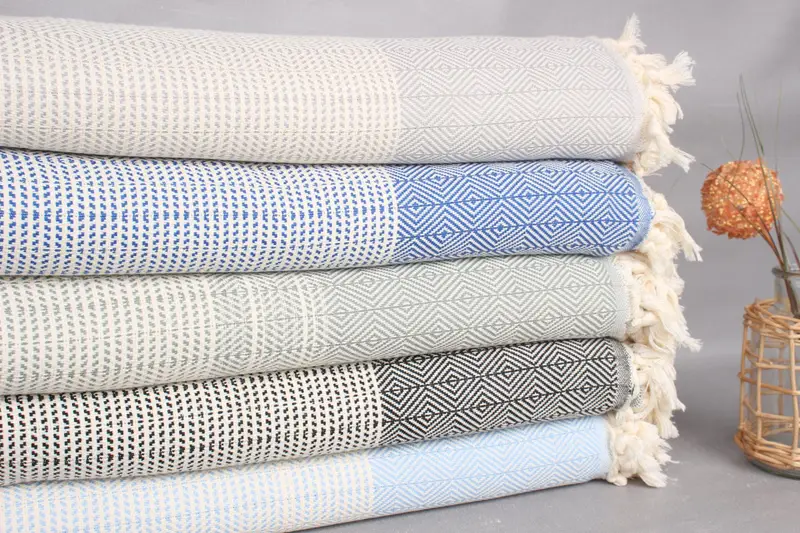 Customized Throw Blankets, Woven Throw Blanket, Turkish Throw Blanket, Custom Wedding Gifts, Housewarming Gift, 80x70 Cotton Diamond Towel - 2