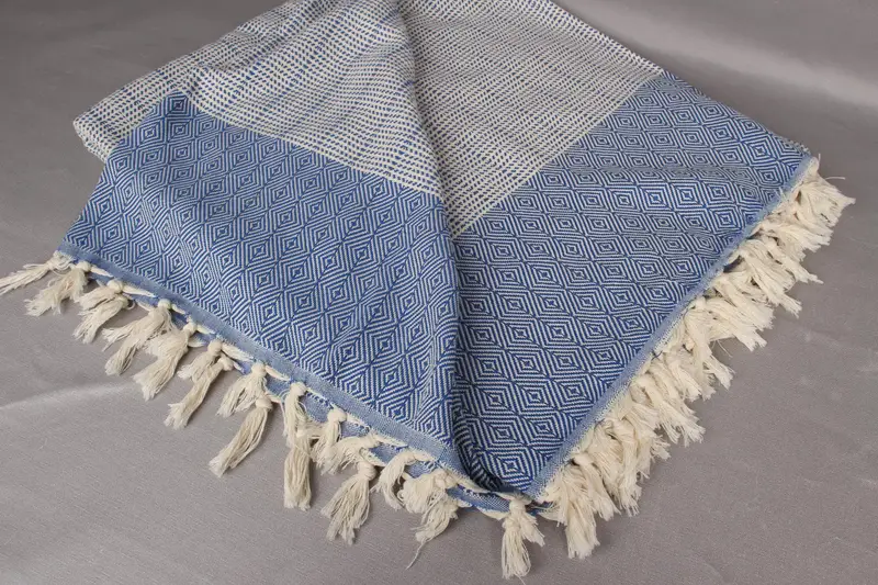 Customized Throw Blankets, Woven Throw Blanket, Turkish Throw Blanket, Custom Wedding Gifts, Housewarming Gift, 80x70 Cotton Diamond Towel - 7