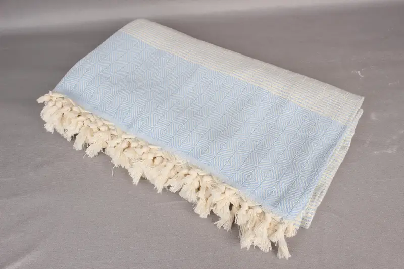 Customized Throw Blankets, Woven Throw Blanket, Turkish Throw Blanket, Custom Wedding Gifts, Housewarming Gift, 80x70 Cotton Diamond Towel - 5