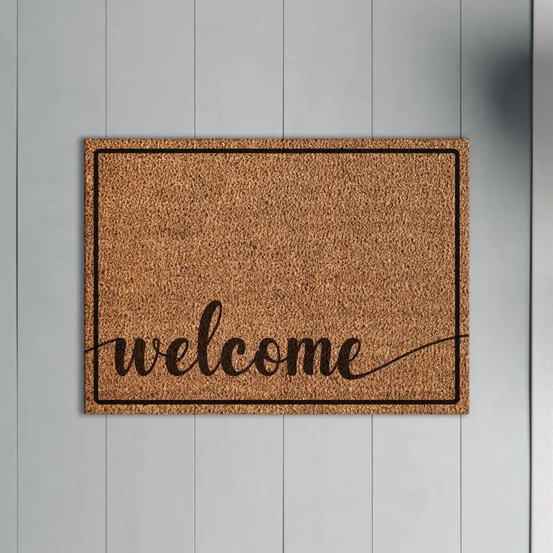 エレガントなプリントラグ：玄関用のモダンなウェルカムドアマット