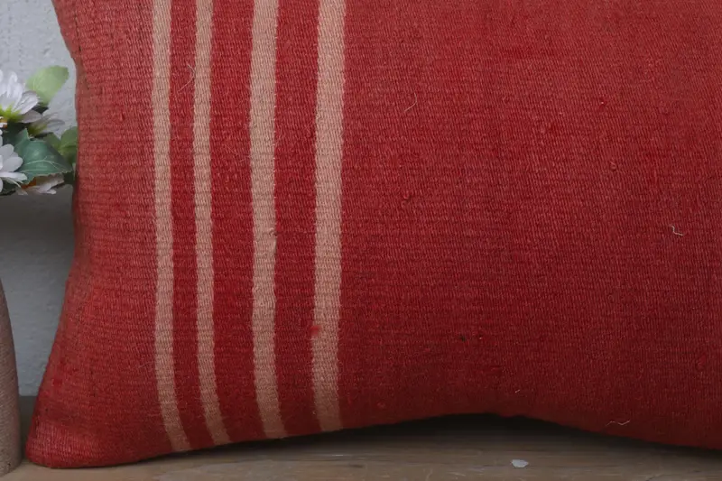 Vintage Pillow, Home Decor Pillow, 12x20 Red Pillow Cover, Vintage Kilim Throw Pillow, Designer Throw Cushion Cover, Pillow Sham - 3