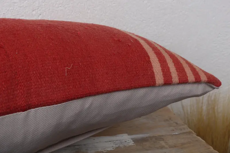 Vintage Pillow, Home Decor Pillow, 12x20 Red Pillow Cover, Vintage Kilim Throw Pillow, Designer Throw Cushion Cover, Pillow Sham - 6
