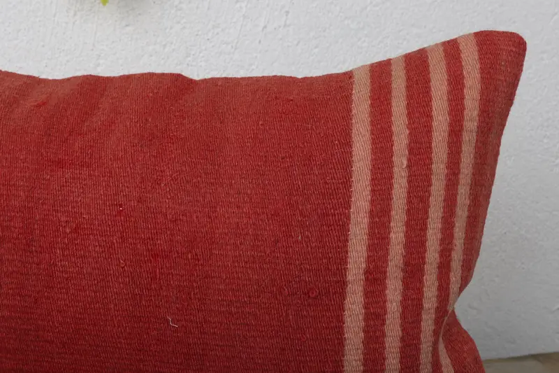 Vintage Pillow, Home Decor Pillow, 12x20 Red Pillow Cover, Vintage Kilim Throw Pillow, Designer Throw Cushion Cover, Pillow Sham - 5