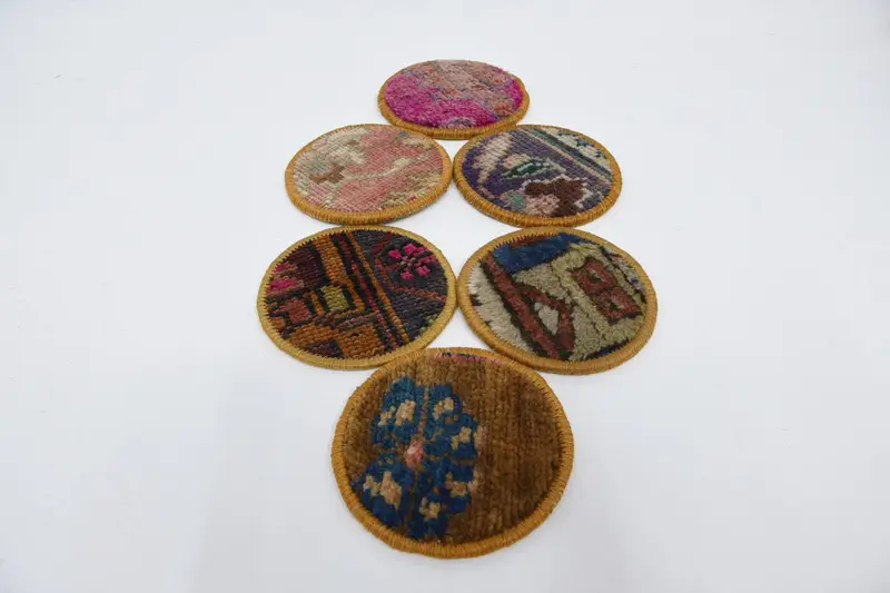 Bohemian Round Coaster, Brown and Red Decorative Coaster