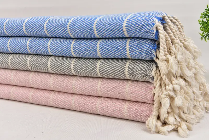 Monogram Hand Towel, Beach Theme Bachelorette Party, 36x16 Cotton Striped Towel, Bridal Shower Favor, Monogram Kitchen Towel, Kitchen Towel - 3